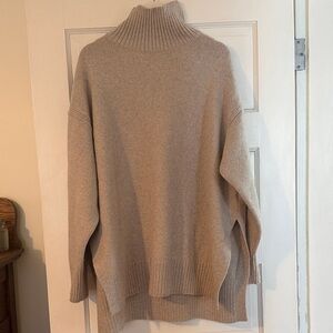 Cozy Beige H&M Oversized Turtleneck Knit Sweater